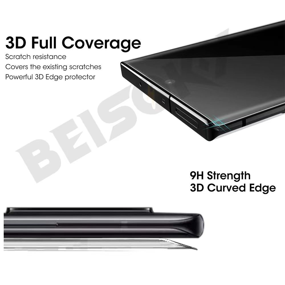 BEISOKY 3D Curved Edge Full Glue HD Clear Dustproof Phone Screen Protector for Samsung Galaxy S22 S23 S24 Ultra Tempered Glass