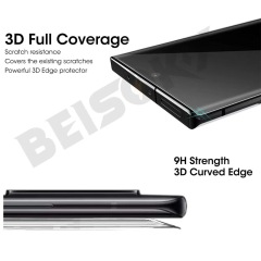 BEISOKY 3D Curved Edge Full Glue HD Clear Dustproof Phone Screen Protector for Samsung Galaxy S22 S23 S24 Ultra Tempered Glass