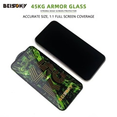 BEISOKY Custom Logo Premium Anti Shock Strength 45KG Ultra Strong ESD Tempered Glass Screen Protector for iPhone 16E 16 Pro Max