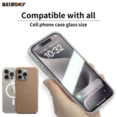 BEISOKY Wholesale 9H HD Clear Full Glue Tempered Glass With Easy Install Tool Frame Anti Static for IPhone 16 15 Pro Max Screen Protector
