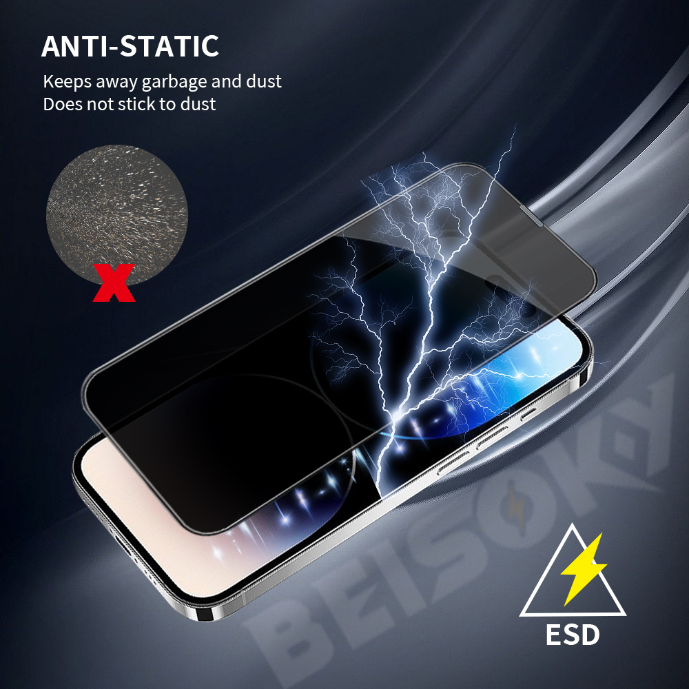 BEISOKY Full Cover Mobile Phone 28 Degree Privacy Anti-spy Tempered Glass Privacy Screen Protector Film for iphone 13 14 15 16
