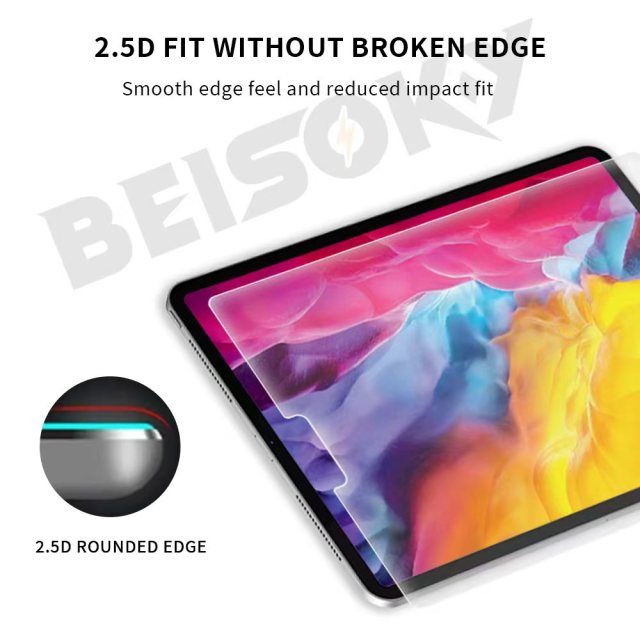BEISOKY 9H Premium Anti Glare Screen Guard Film 2.5d Matte AG Tablet Tempered Glass Screen Protector for Ipad 10.2 Inch
