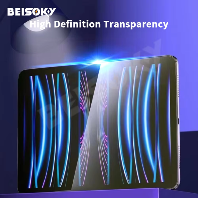 BEISOKY For iPad Pro 11 2024 Screen Protector Tempered Glass Easiest Installation Easy Install Air 10.9 10.5 Inch 10.2 9.7 Mini 6 8.3