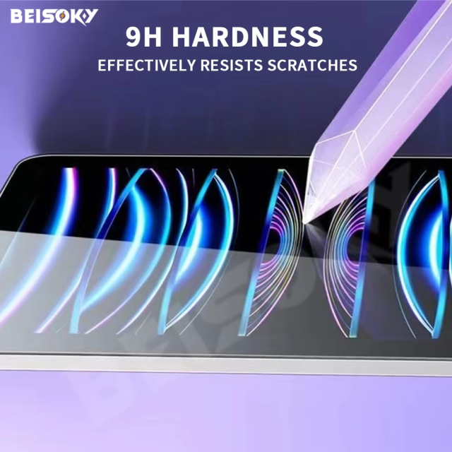 BEISOKY For iPad Pro 11 2024 Screen Protector Tempered Glass Easiest Installation Easy Install Air 10.9 10.5 Inch 10.2 9.7 Mini 6 8.3