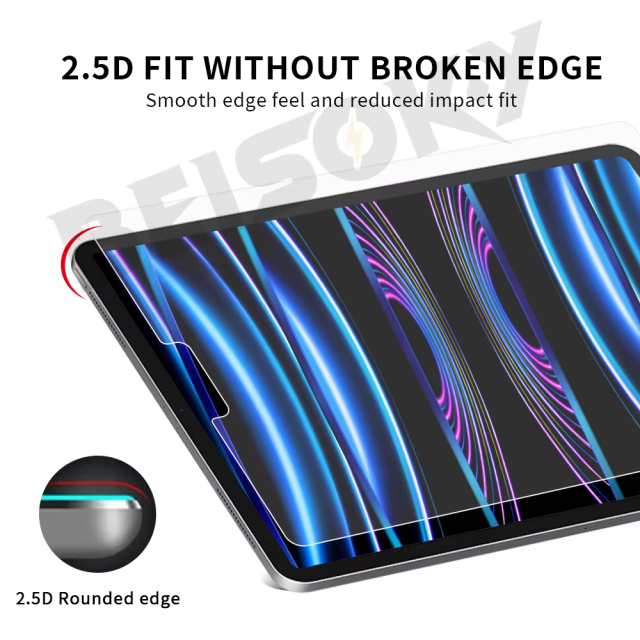 BEISOKY High Transparent 9h Hardness 0.3mm 2.5d Tablet Tempered Glass Screen Protector for iPad Pro11 12.9 2024