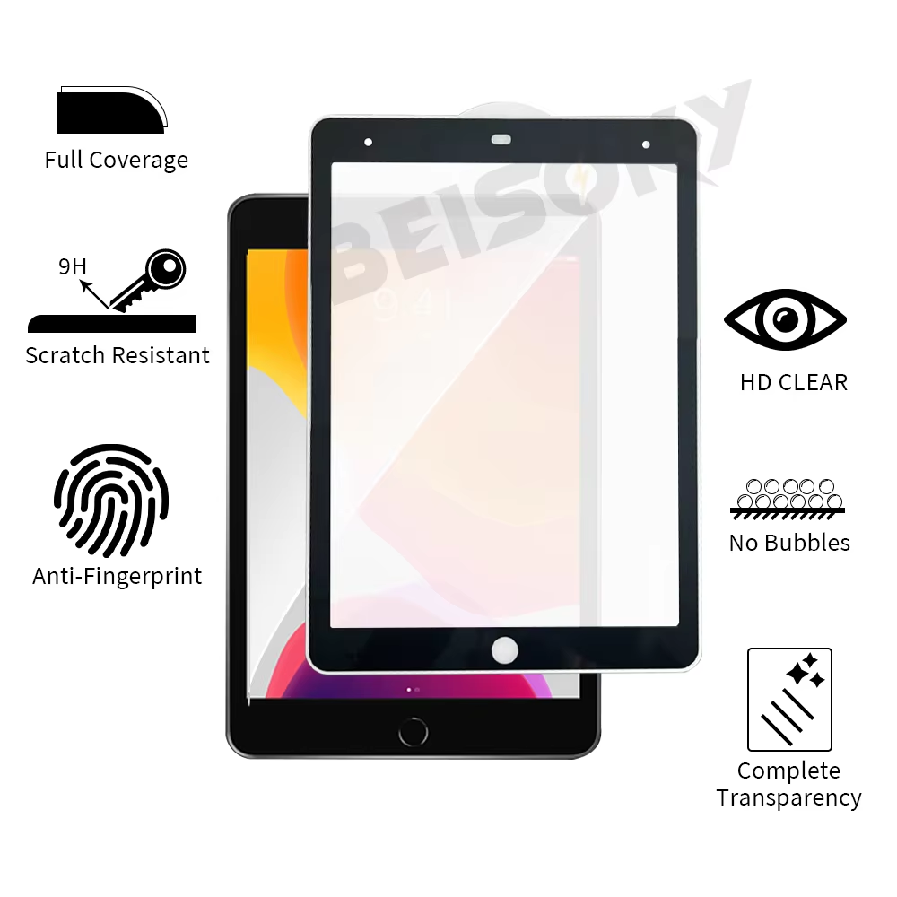 BEISOKY Anti Scratch 9H Hardness Film Tempered Glass Full Glue Clear High Sensitivity Screen Protector for iPad 10.9 11 12.9inch