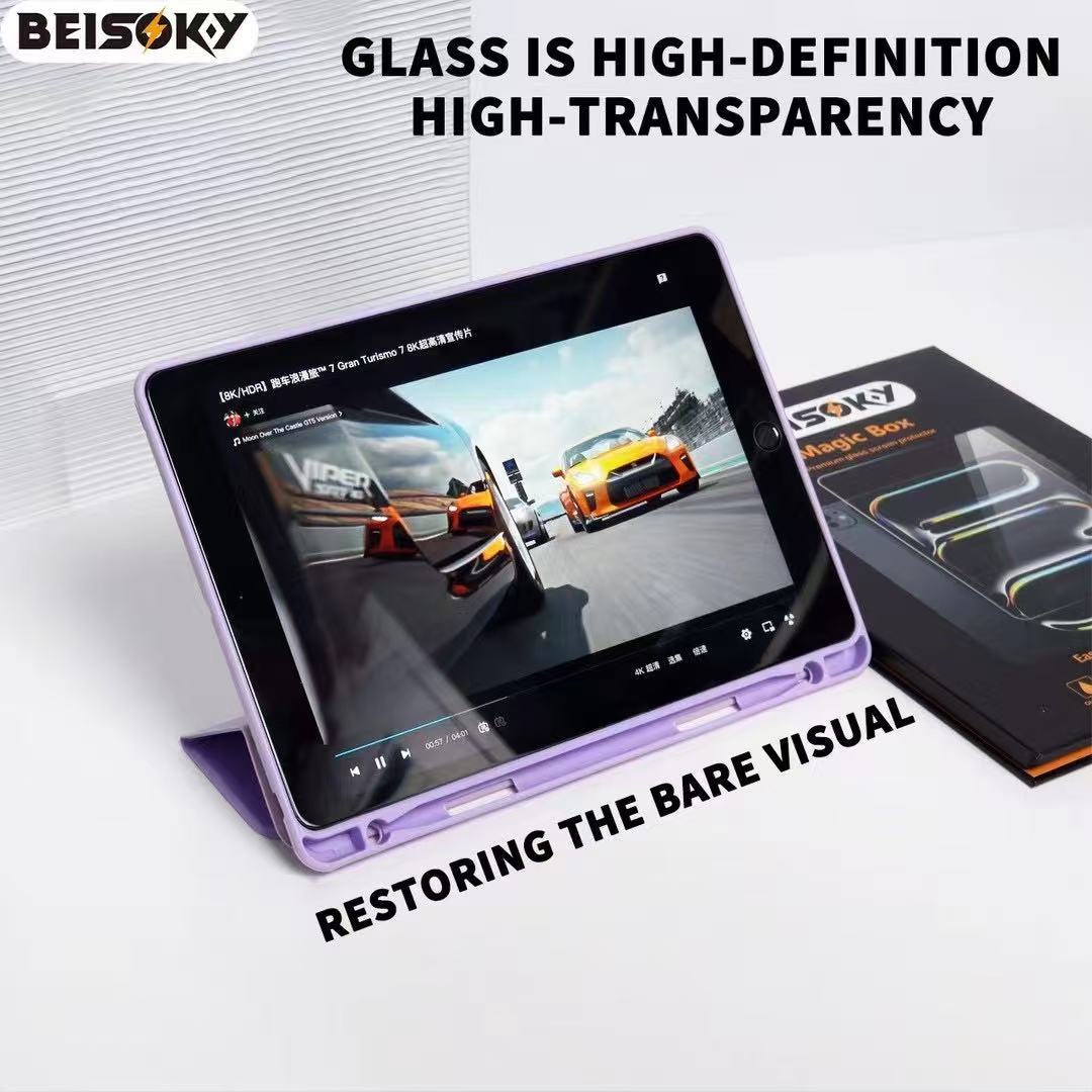 BEISOKY Wholesale Easy Installation Tool Tablet Tempered Glass Screen Protector for Ipad Mini 6 5 4 3 Pro 12.9" 11"