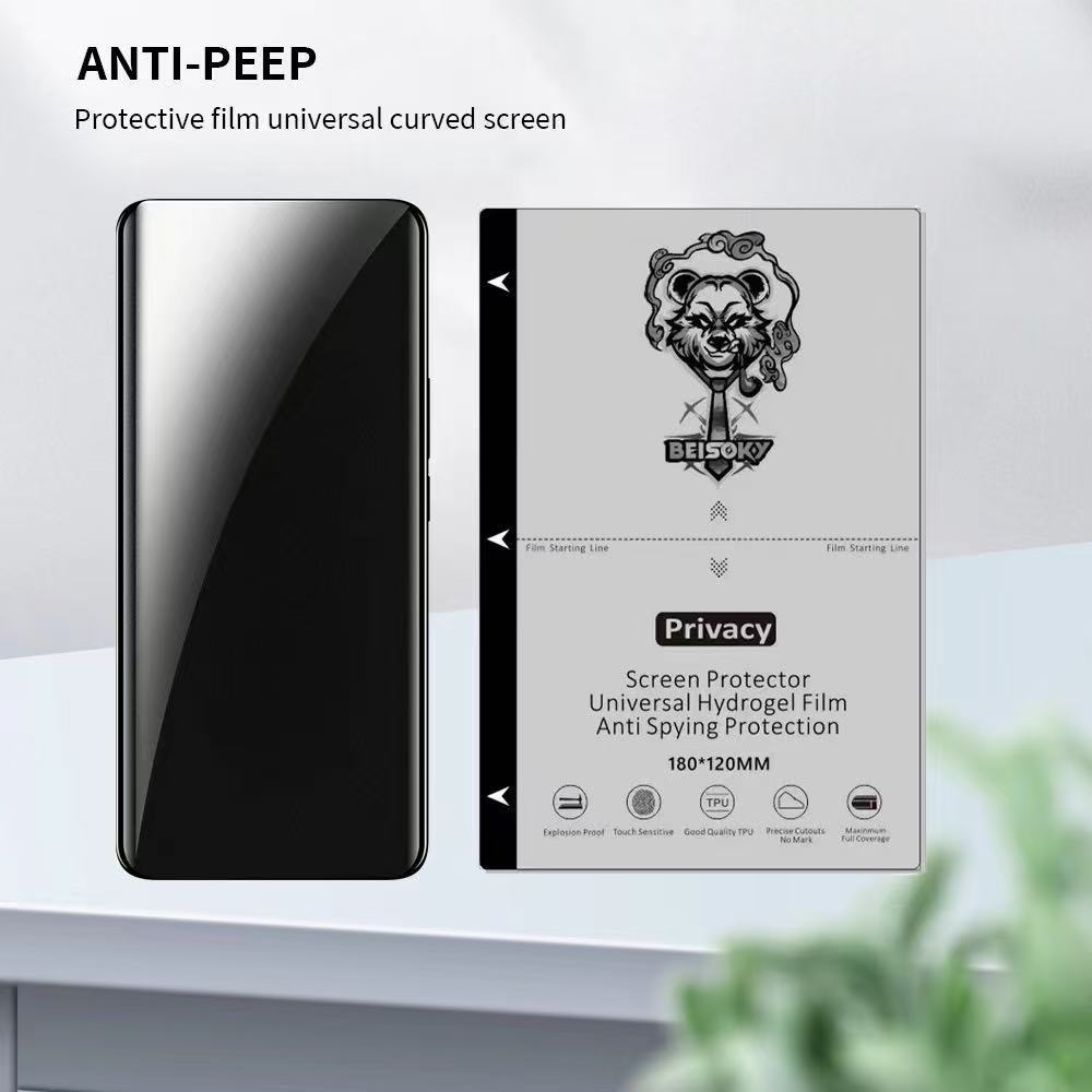 BEISOKY Factory Supply TPU Privacy Mobile Phone Screen Protector 120x180mm Sheet Anti Spy Film Sheet for Cutting Machine