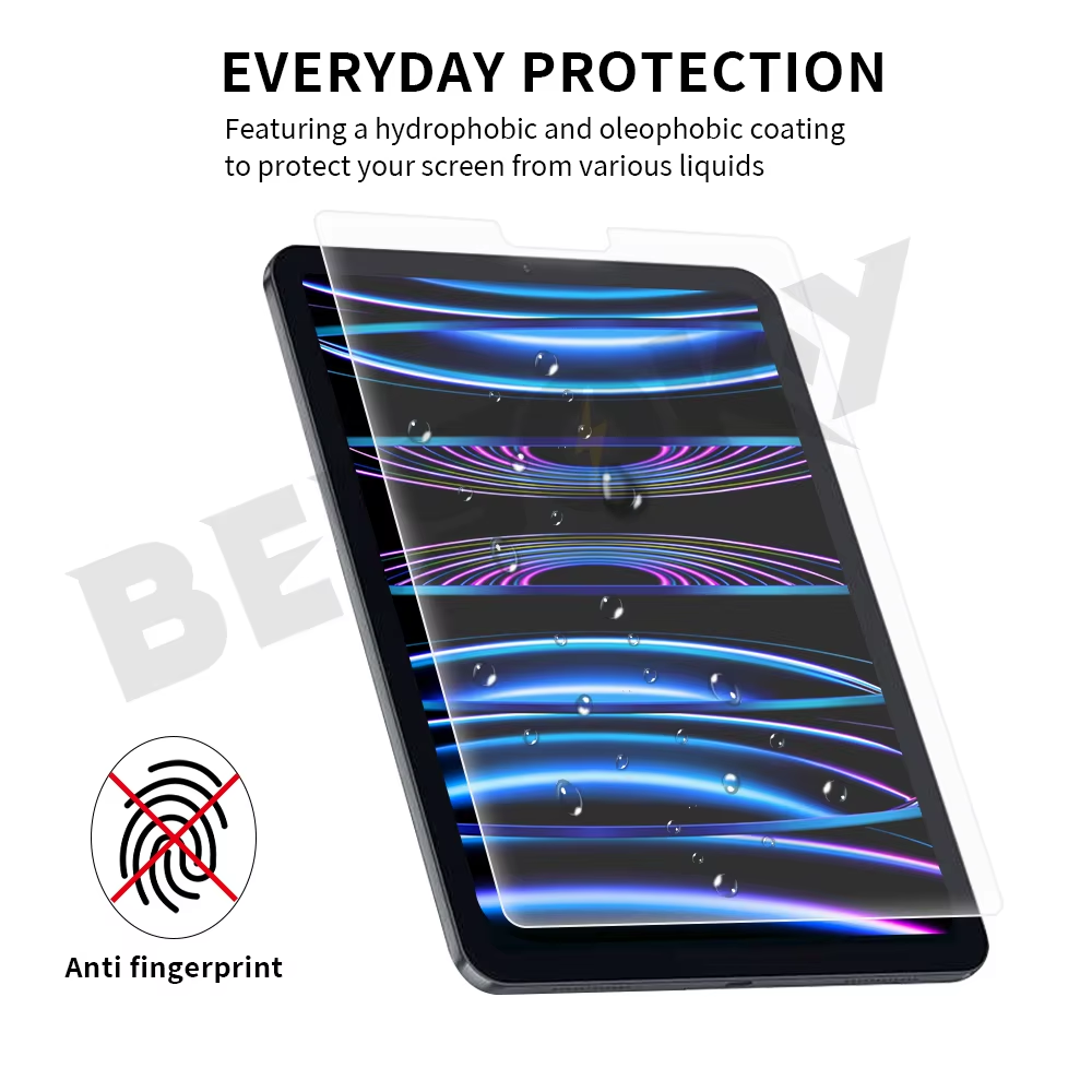 BEISOKY High Transparent 9h Hardness 0.3mm 2.5d Tablet Tempered Glass Screen Protector for iPad Pro11 12.9 2024