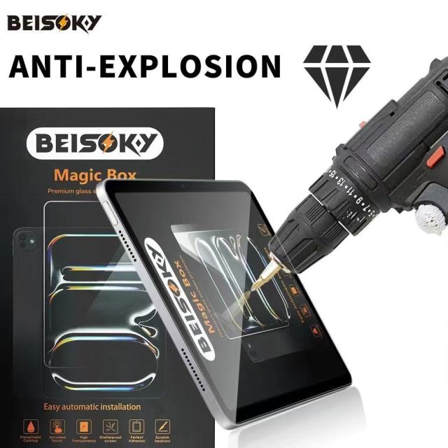 BEISOKY Wholesale Easy Installation Tool Tablet Tempered Glass Screen Protector for Ipad Mini 6 5 4 3 Pro 12.9" 11"