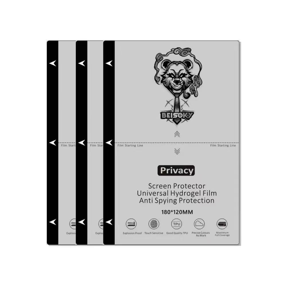 BEISOKY Factory Supply TPU Privacy Mobile Phone Screen Protector 120x180mm Sheet Anti Spy Film Sheet for Cutting Machine