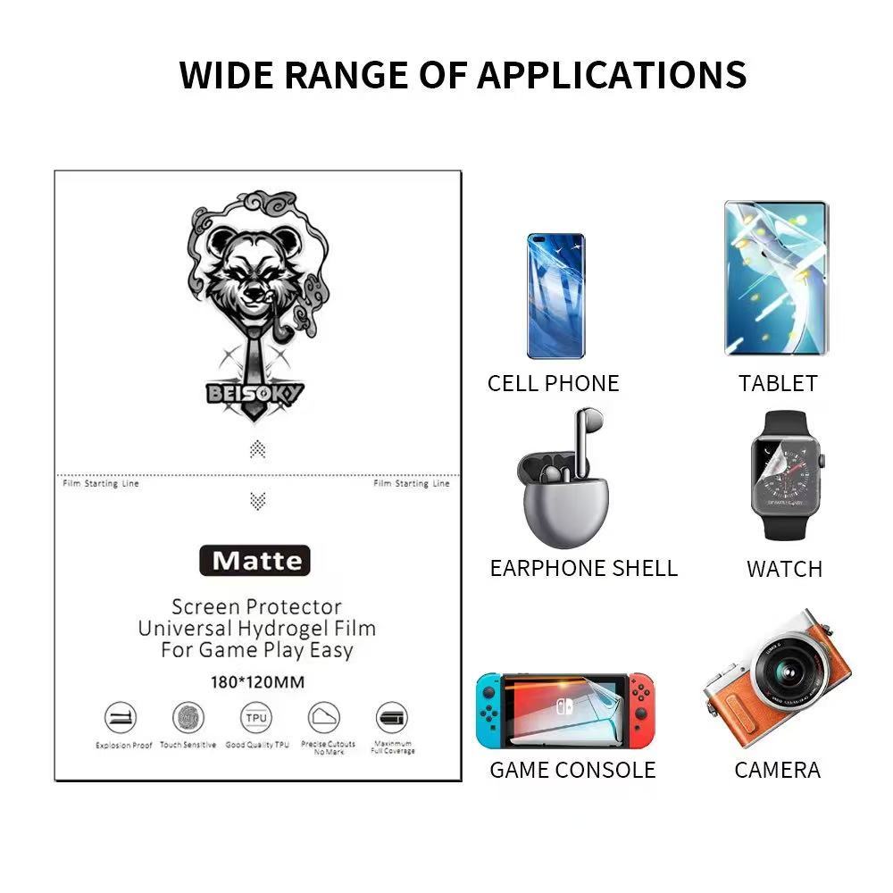BEISOKY Matte 120*180mm Auto-repair Scratch-proof Frosted Film Cutting Screen Guard Film for Laser Cutter Plotter