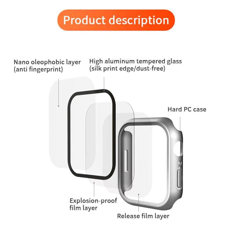 BEISOKY 3D Smart watch case glass screen protector
