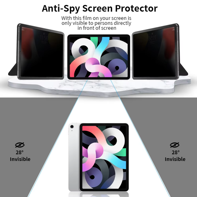 BEISOKY Bubble Free Privacy 9H 2.5D Tempered Glass for iPad Pro 2021 2022 2023 Tablet Film 11 Inch Anti-spy Screen Protector