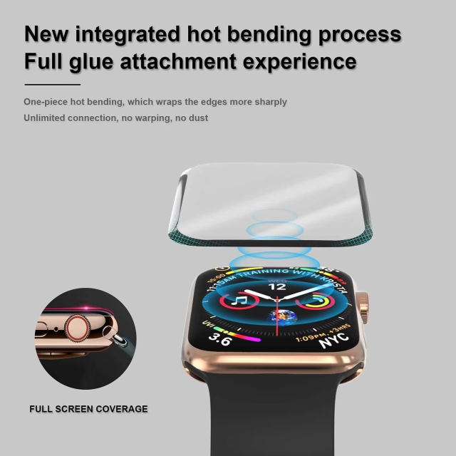 BEISOKY 3D Bubble Free Smart Watch Glass Screen Protector