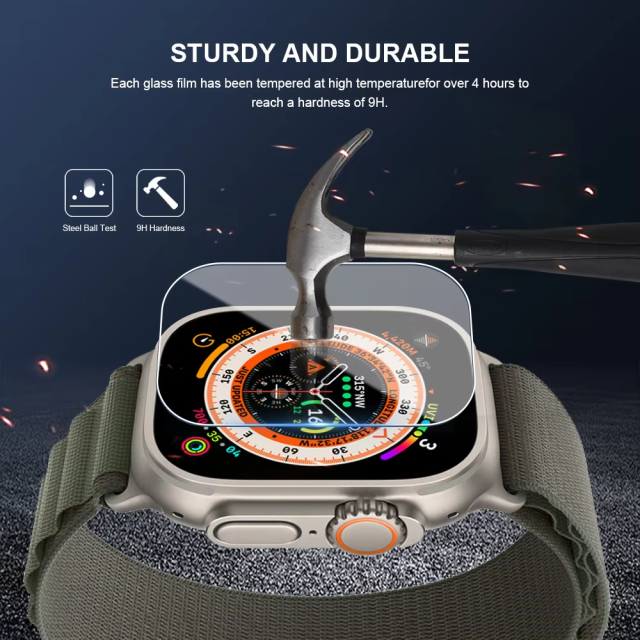BEISOKY Easy Install Tempered Glass for apple Watch ultra 49mm