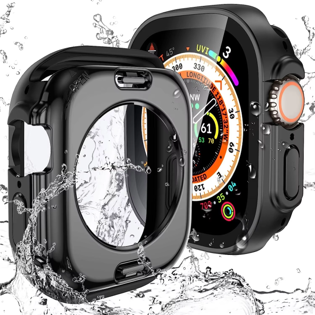 BEISOKY 360° waterproof smart watch case glass screen protector for Apple watch