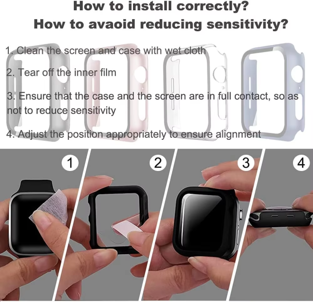 BEISOKY Multi Colors Smart Watch Full Screen Protector Cover Matte Waterproof Case