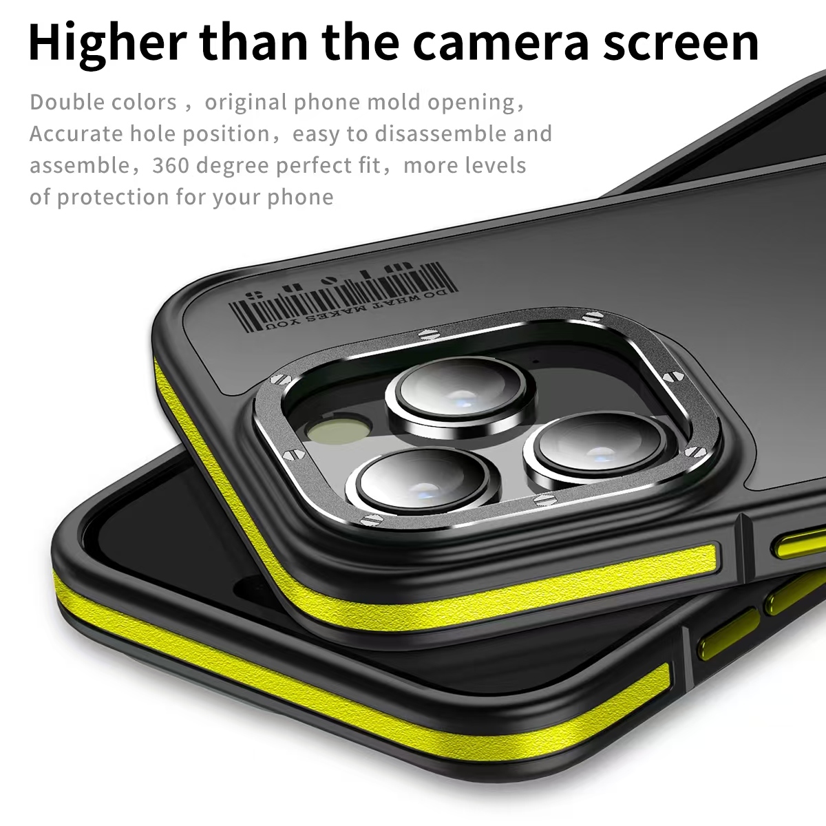 Wlons Shockproof Double Colors Edge Metal Lens Frame Phone Cover