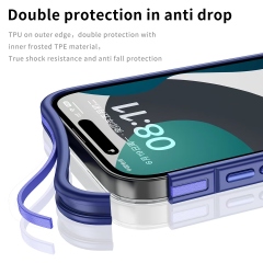 Wlons Shockproof Double Colors Edge Metal Lens Frame Phone Cover