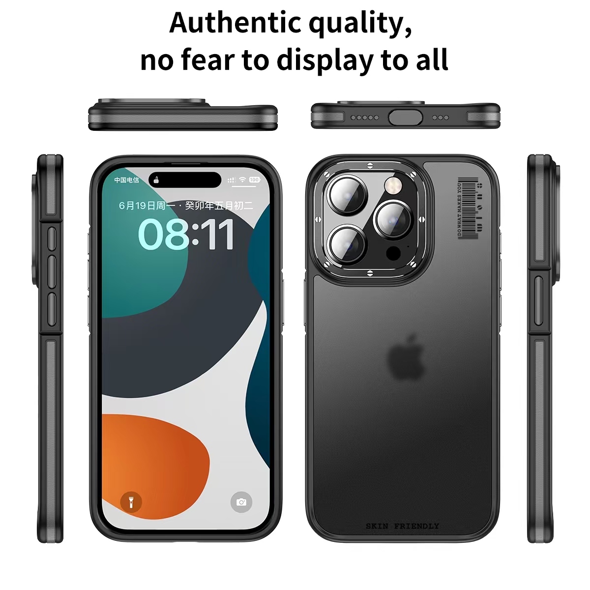Wlons Shockproof Double Colors Edge Metal Lens Frame Phone Cover