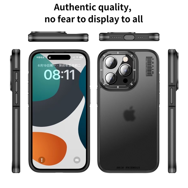 Wlons Shockproof Double Colors Edge Metal Lens Frame Phone Cover