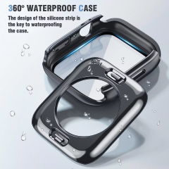 BEISOKY 360° waterproof smart watch case glass screen protector for Apple watch