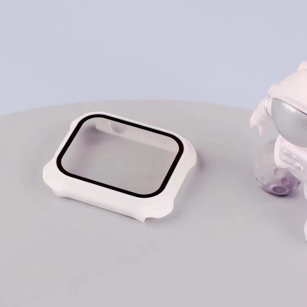 BEISOKY Waterproof PC Matte Watch case with Tempered Glass Protective Film for Apple Watch