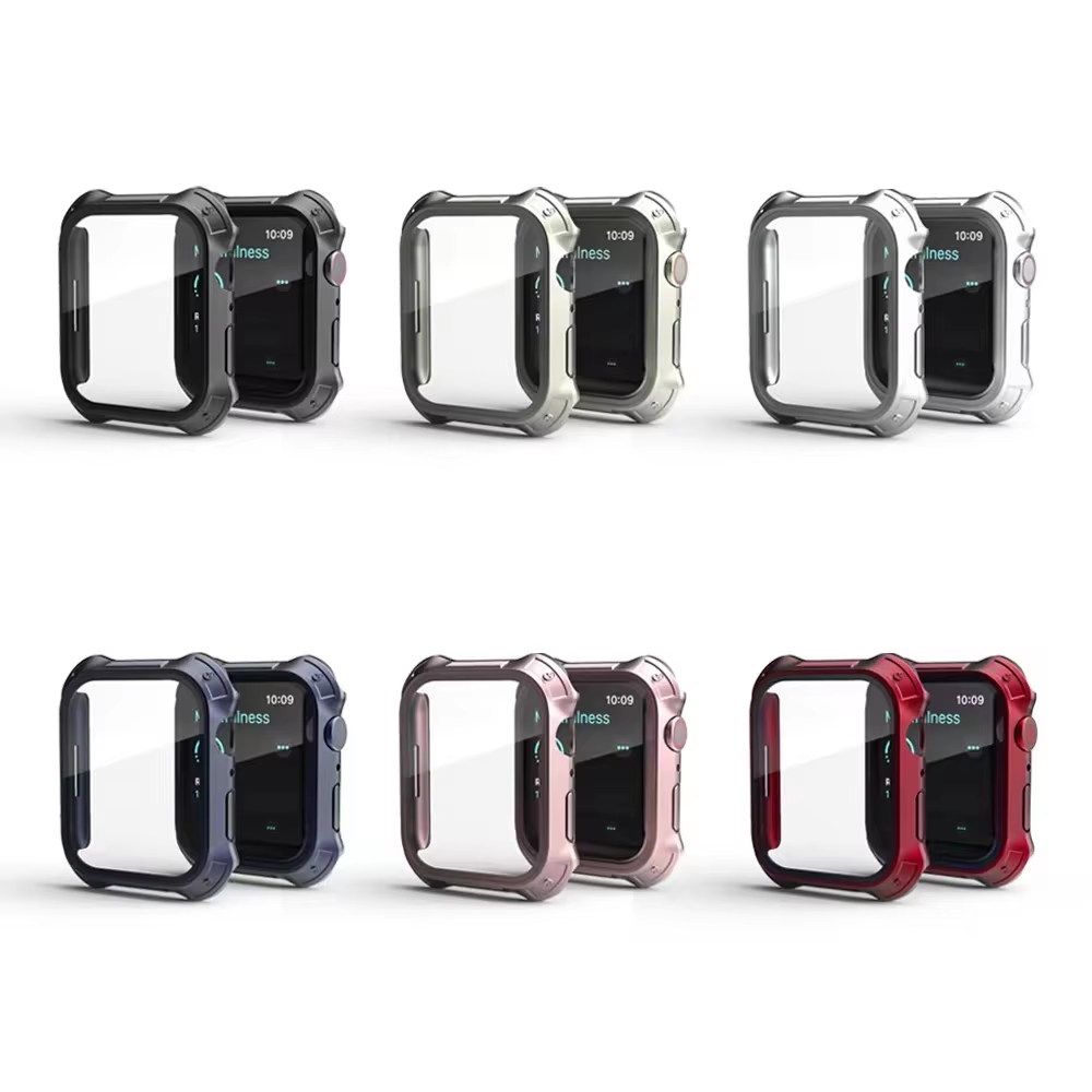 BEISOKY Tempered Film With Case Smart Watch Glass Screen Protector for Apple watch 10 41Mm 42mm 44mm 46mm 45Mm