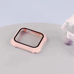 BEISOKY Waterproof PC Matte Watch case with Tempered Glass Protective Film for Apple Watch