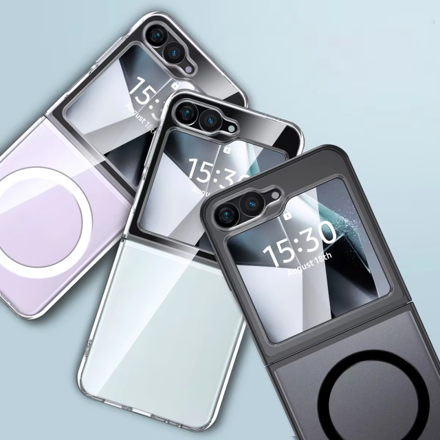 Wlons Shockproof  Magnetic Clear Case for Samsung Galaxy Z Flip 6 Wireless Charger Cover