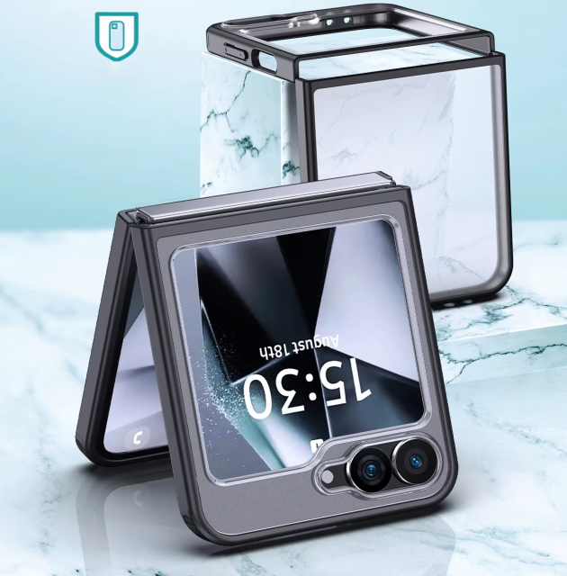 Wlons Shockproof  Magnetic Clear Case for Samsung Galaxy Z Flip 6 Wireless Charger Cover