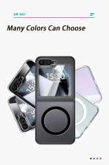 Wlons Shockproof  Magnetic Clear Case for Samsung Galaxy Z Flip 6 Wireless Charger Cover