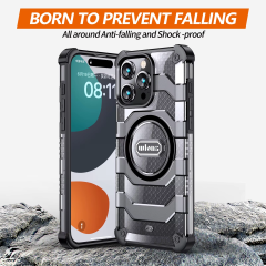 Wlons Heavy Duty High Quality Armor Design Shockproof Magnetic Cell Phone Case