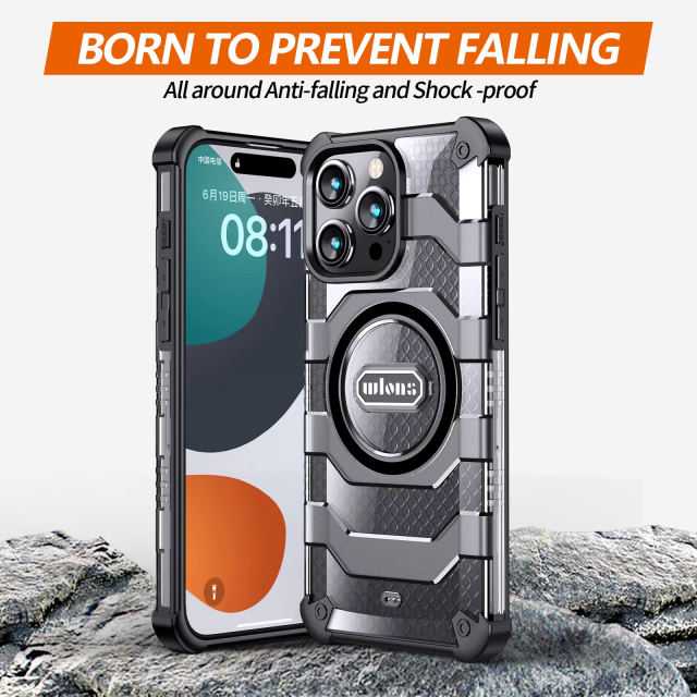 Wlons Heavy Duty High Quality Armor Design Shockproof Magnetic Cell Phone Case
