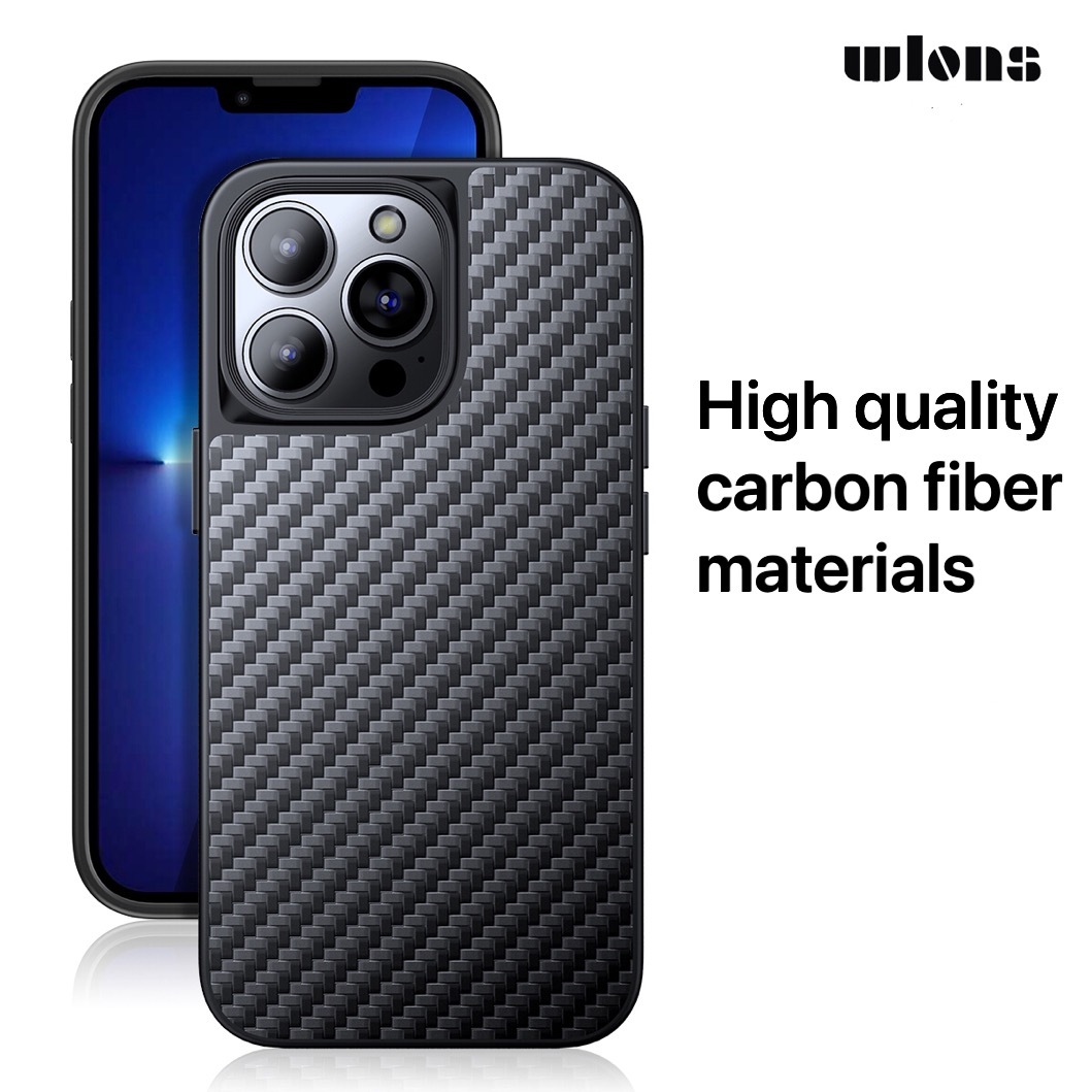 Wlons Real Carbon Fiber Built-in Magnetic Phone Case