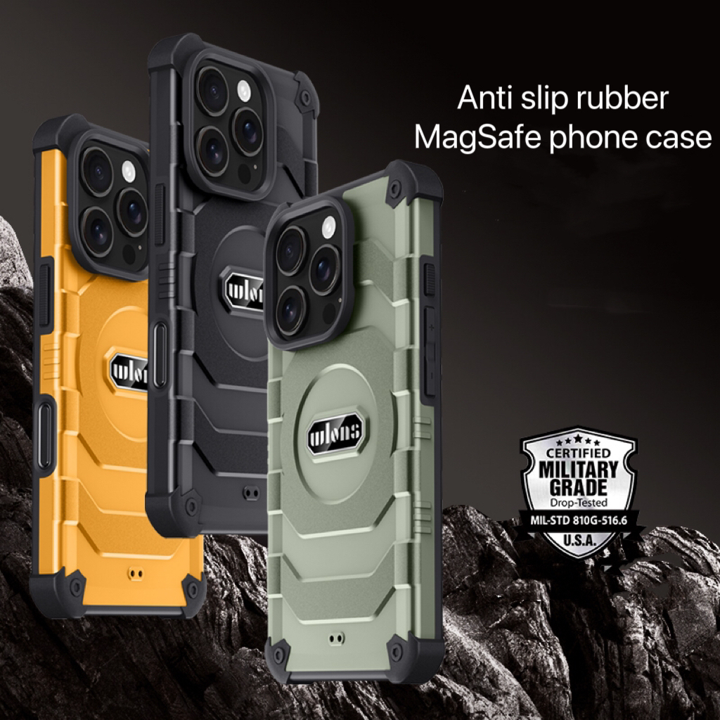 Wlons Airbag Anti-Slip Rubber Wireless Magnetic Charging Phone Case