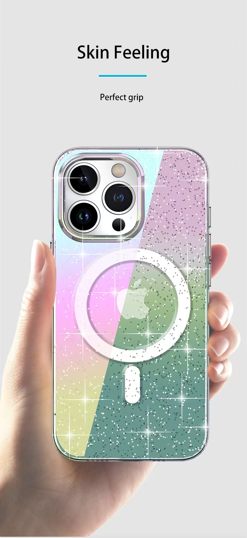 Wlons Mobile Gradient Glitter Magnetic Phone Case