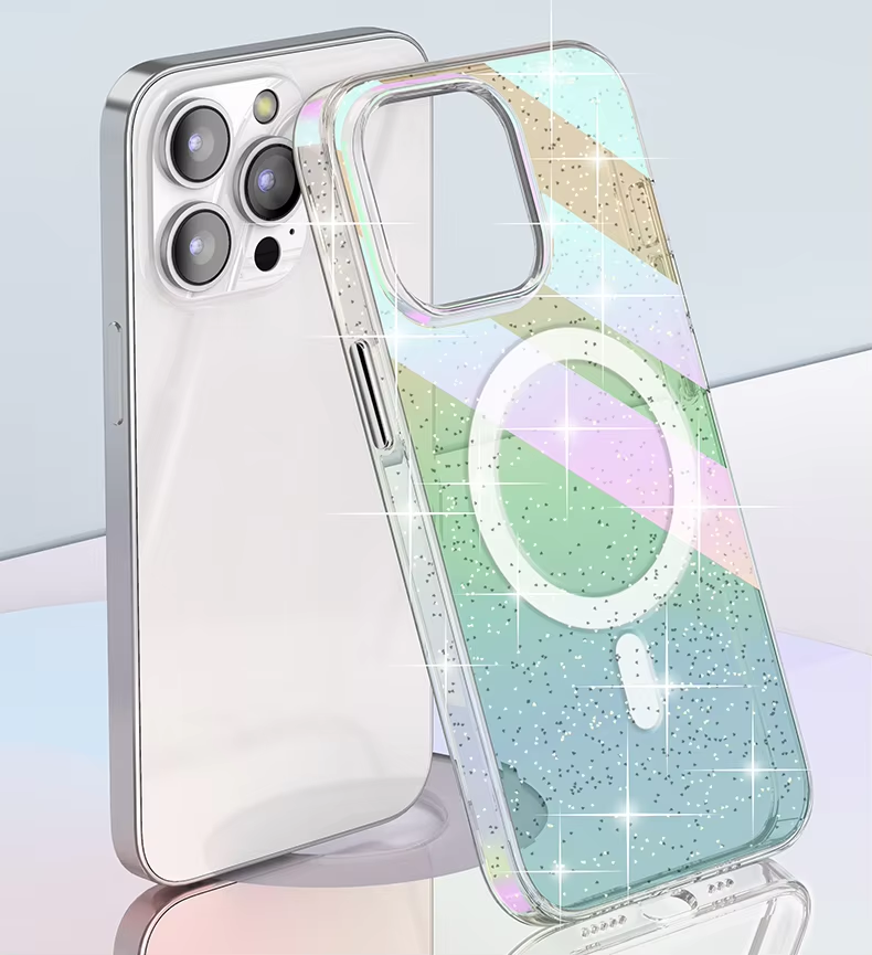 Wlons Mobile Gradient Glitter Magnetic Phone Case
