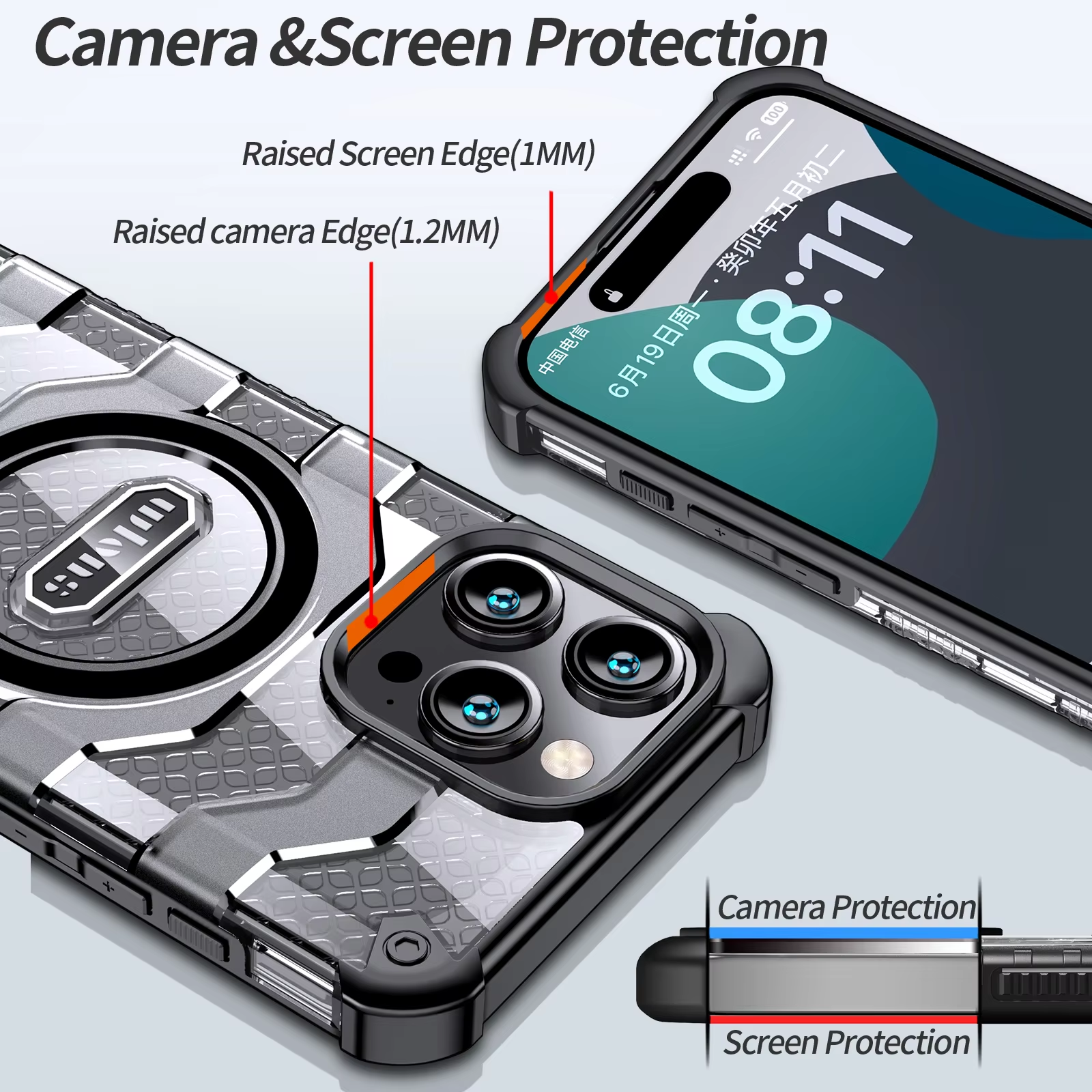 Wlons Heavy Duty High Quality Armor Design Shockproof Magnetic Cell Phone Case