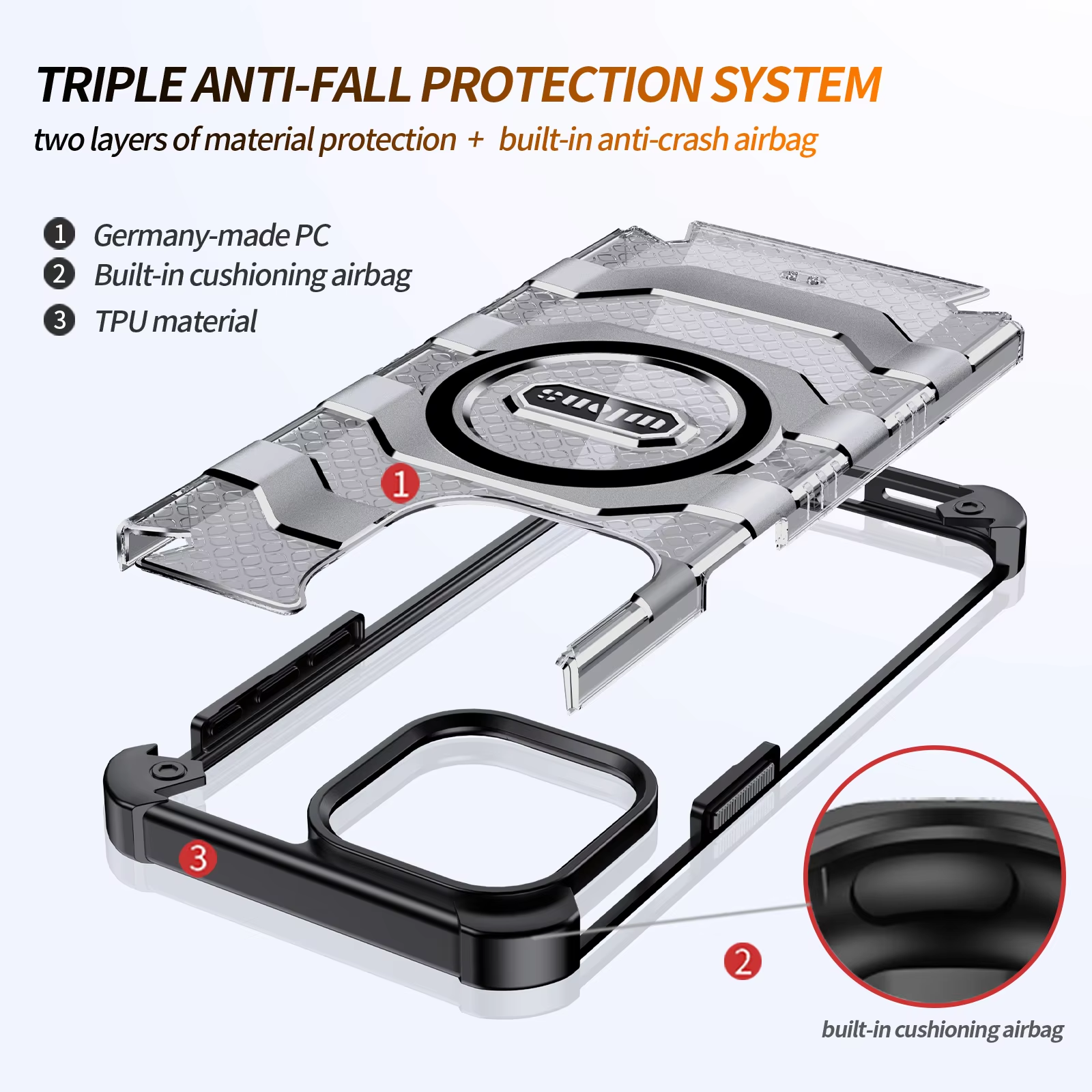 Wlons Heavy Duty High Quality Armor Design Shockproof Magnetic Cell Phone Case