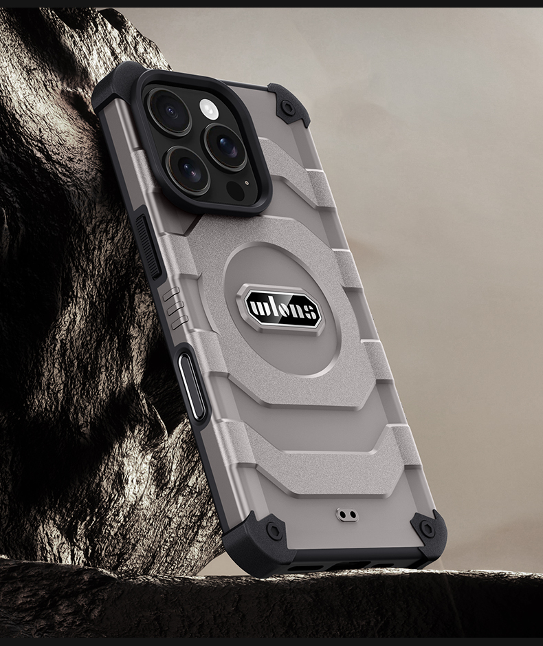 Wlons Airbag Anti-Slip Rubber Wireless Magnetic Charging Phone Case