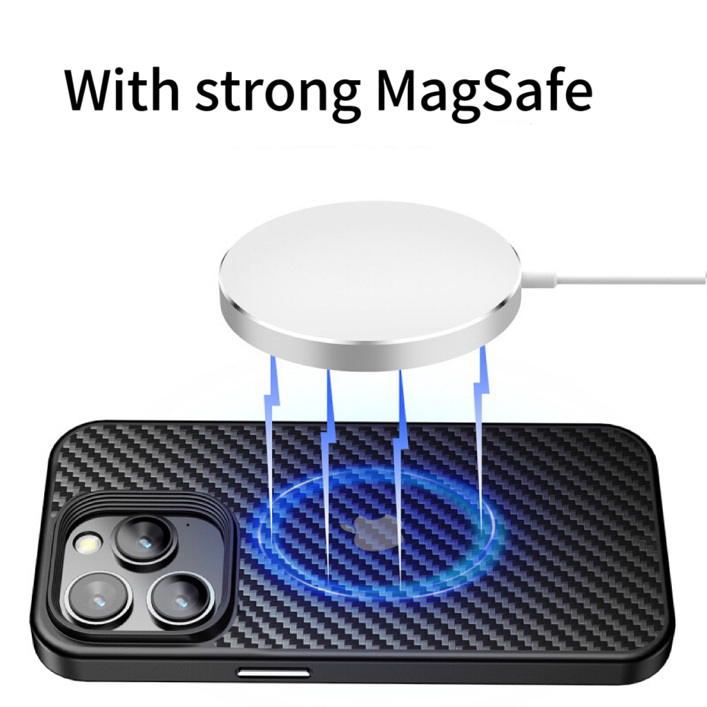 Wlons Real Carbon Fiber Built-in Magnetic Phone Case