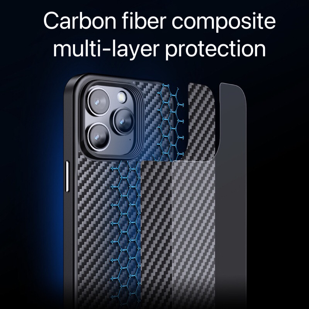 Wlons Real Carbon Fiber Built-in Magnetic Phone Case