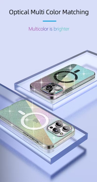 Wlons Mobile Gradient Glitter Magnetic Phone Case