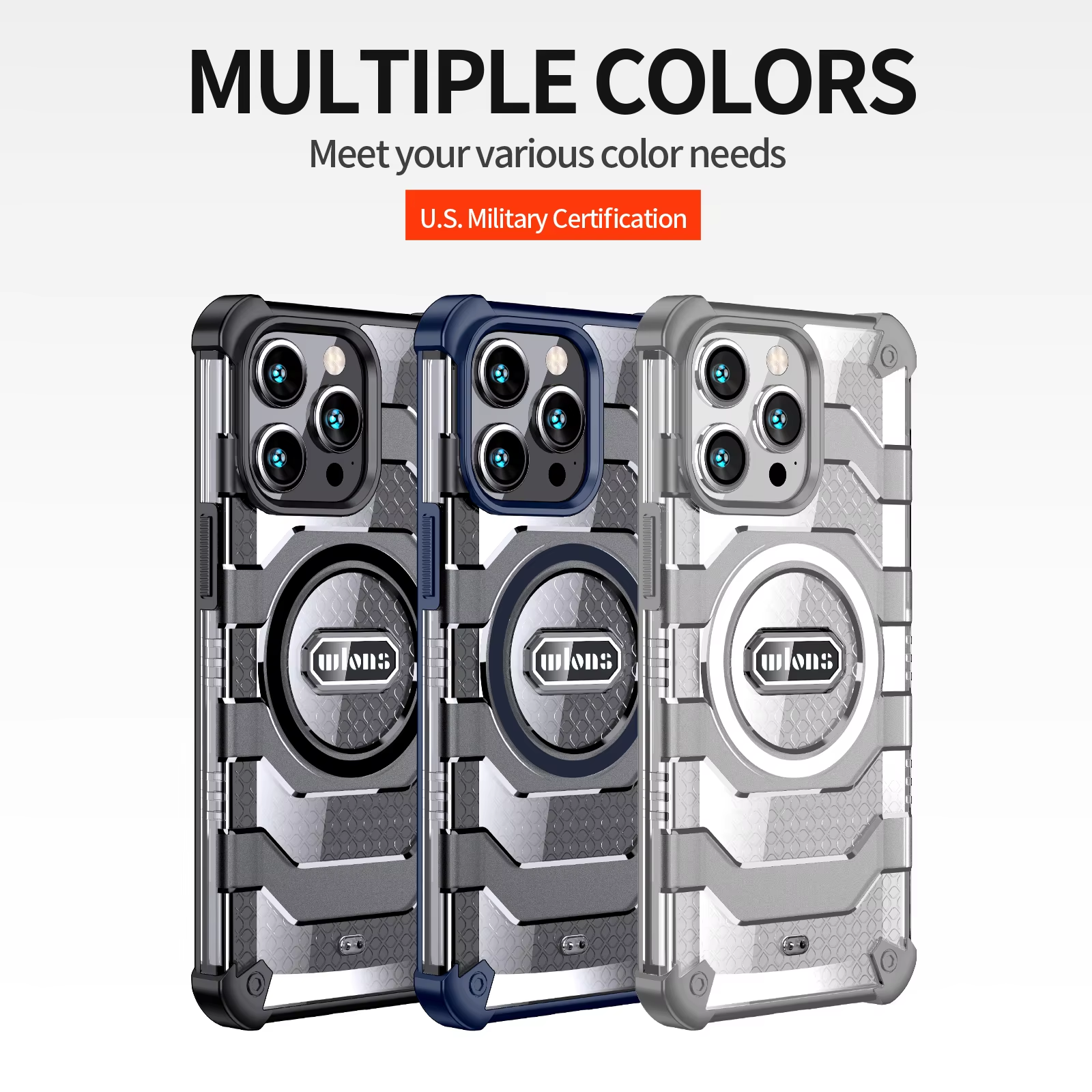 Wlons Heavy Duty High Quality Armor Design Shockproof Magnetic Cell Phone Case