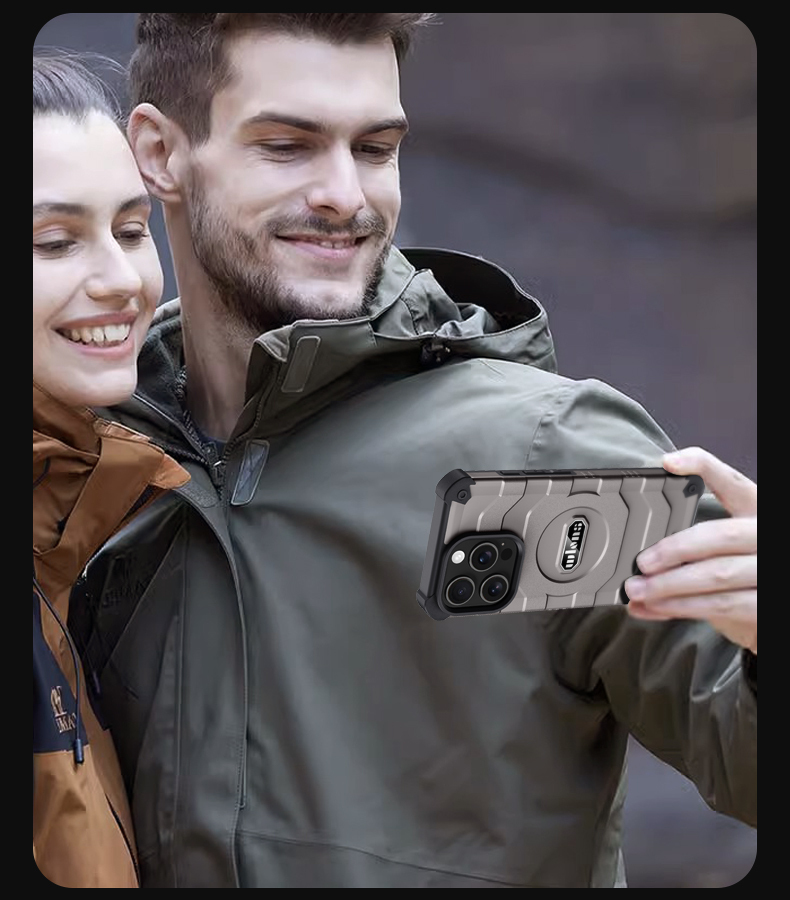 Wlons Airbag Anti-Slip Rubber Wireless Magnetic Charging Phone Case