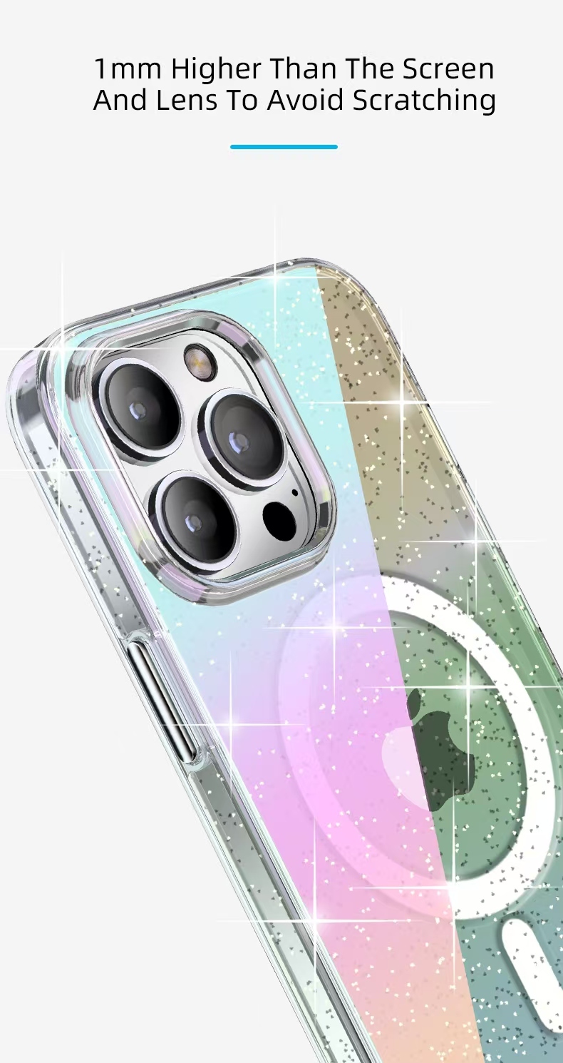 Wlons Mobile Gradient Glitter Magnetic Phone Case