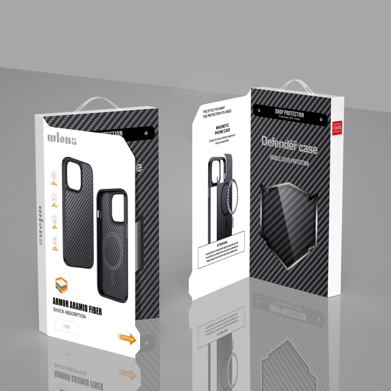 Wlons Real Carbon Fiber Built-in Magnetic Phone Case