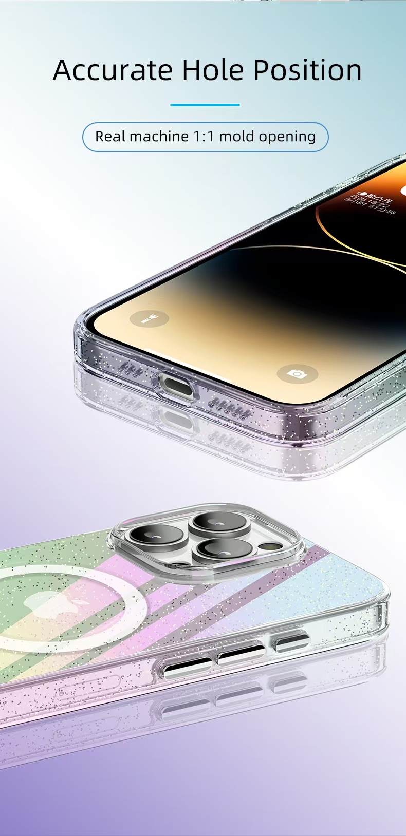 Wlons Mobile Gradient Glitter Magnetic Phone Case
